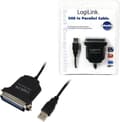 Miniatyrbild 1 av 4: LogiLink USB 1.1, parallell anslutningskabel [1x Centronics-uttag - 1x USB 1.1-kontakt A] 1,70 m Svart