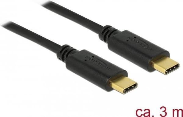 DeLOCK - USB-kabel - USB Type C til USB Type C - USB2.0 - 3.0m - sort (83867)