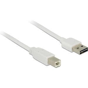 DeLOCK Easy - USB-kabel - USB (M) vändbar till USB Typ B (M) - USB2.0 - 2.0m - vit (83687)