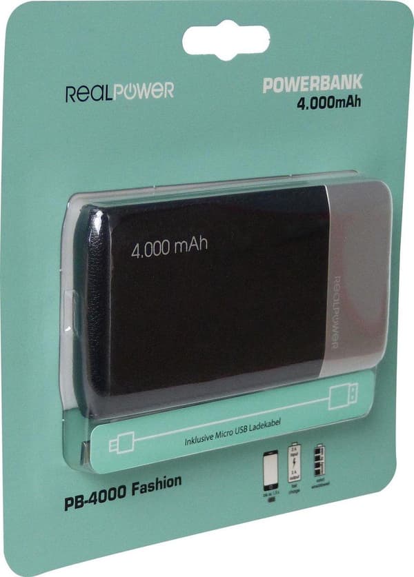 RealPower PB-4000 Power Bank LiPo 4000 mAh 282247