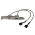 Miniatyrbild 1 av 3: StarTech.com 2-ports USB A Slotblech-adapter (Buchse) - USB-konsol - USB typ A, 4-stift (W) - Inline, 5-stift (W) (USBPLATE)
