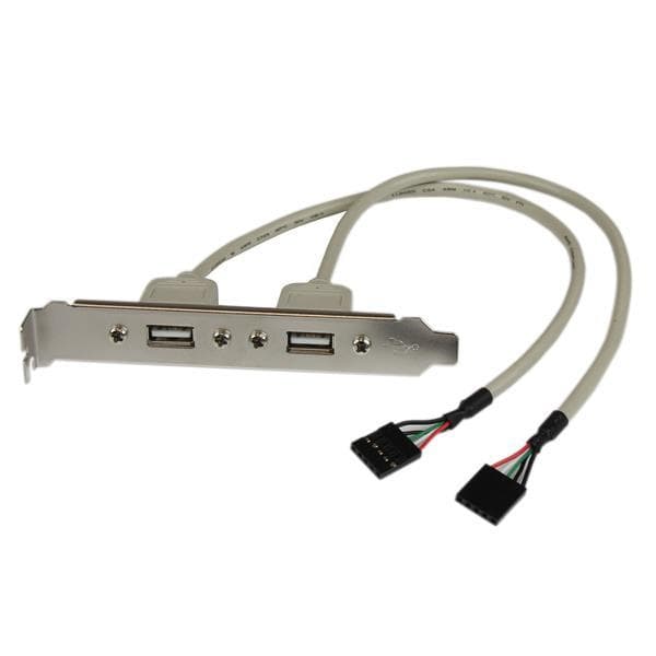 StarTech.com 2-ports USB A Slotblech-adapter (Buchse) - USB-konsol - USB Type A, 4-benet (W) - Inline, 5-benet (W) (USBPLATE)