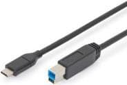 Digitus ASSMANN - USB-kabel - USB-C (M) til USB Type B (M) - USB 3.1 Gen 2 - 3 A - 1 m - støbt - sort (AK-300149-010-S)