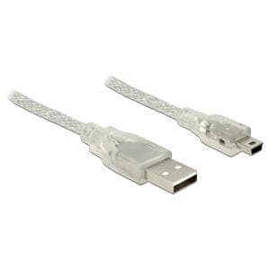 DeLOCK - USB-kabel - USB (M) - mini-USB, typ B (M) - 5,0 m (USB/USB2.0) - transparent (83909)