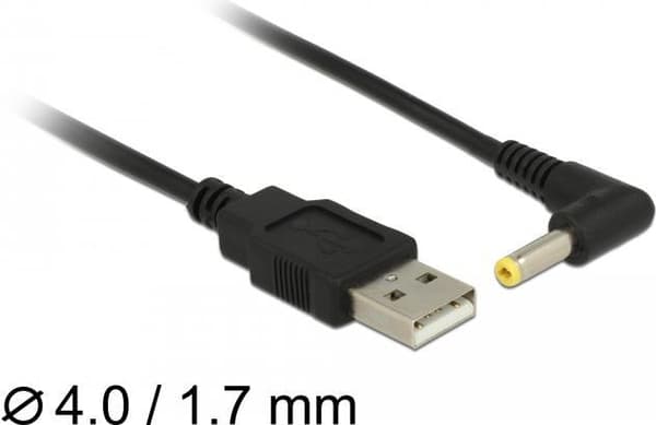 DeLOCK - USB / strömkabel - USB (M) till DC-kontakt 4,0 x 1,7 mm (M) vinklad - 5 V - 1,5 m