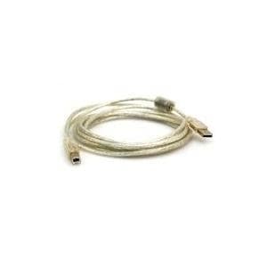 InLine USB 2.0-kabel, A till B, med ferritkärna - transparent, 2m (34518)