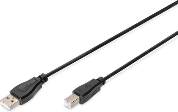 Digitus 1,8m, USB2.0-A/USB2.0-B USB-kabel 1,8m USB A USB B Svart