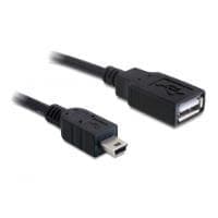 DeLOCK - USB-kabel - USB type A, 4-benet (F) - mini-USB, type B (M) - 50 cm (USB/USB2.0) - sort (82905)