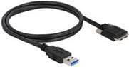 Delock - USB-kaapeli - USB-tyyppi A (M) mikro-USB-tyyppiin B (M) - USB3.0 - 1,0 m - peukaloruuvit - musta (87799)