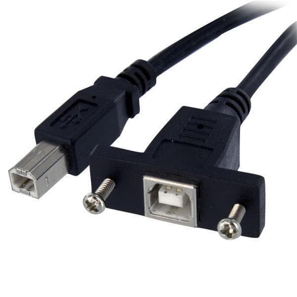 3 jalan paneelikiinnitteinen USB-kaapeli B–B - F/M - Paneelikiinnitys USB-jatkoliitäntä USB-B naaras-USB-B-urossovitinkaapeli - USB-B (F) -portti