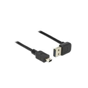 DeLOCK EASY-USB - USB-kabel - USB typ A, 4-stift (M) - mini-USB, typ B (M) - 1,0 m (USB/USB2.0) - 90 graders anslutning - svart (83543 )
