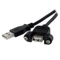 Pikkukuva 1 / 4: StarTech.com Paneeliasennettava USB-kaapeli A–A - F/M - USB-jatkokaapeli - USB-tyyppi A, 4-nastainen (M) - USB-tyyppi A, 4-nastainen (W) - 30 cm (USB