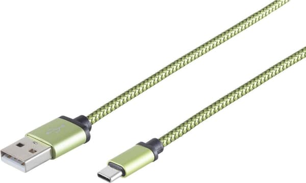 USB-opladningskabel USB A-ST til USB C-ST nylon aqua 0,9 m (14-50119)