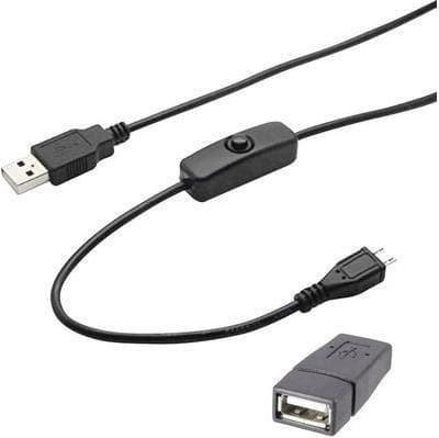 Renkforce USB 2.0 förlängningskabel [1x USB 2.0-kontakt A - 1x USB 2.0-uttag A] 1,5 m svart inkl. Renkforce på/av-brytare (RF-4658937)