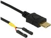 DeLOCK - USB-kabel - USB-C (M) til 2-benet USB-header (W) separat - 30 cm - sort (85396)
