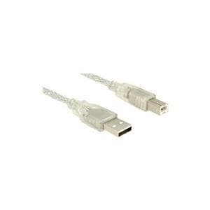 DeLOCK - USB-kabel - USB (M) - USB typ B, 4-stift (M) - 1,5 m (USB/USB2.0) - transparent (83893)