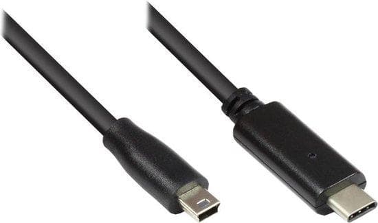 Alcasa 3310-CM010 USB-kabel 1 m USB 2.0 USB C Mini-USB B Svart (3310-CM010)