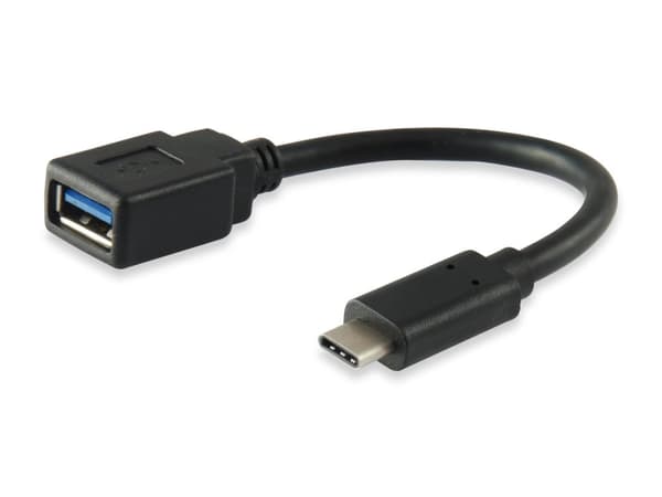 Udstyr 133455 USB-kabel 0,15 m USB 3.2 Gen 1 (3.1 Gen 1) USB C USB A Sort