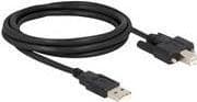 Delock - USB-kaapeli - USB (M) USB-tyyppiin B (M) - USB2.0 - 2,0 m - peukaloruuvit - musta (87201)