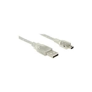 Delock-kabel USB 2.0 Typ-A hane > USB 2.0 Mini-B hane 1 m transparent