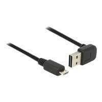 DeLOCK EASY-USB - USB-kabel - 5-stifts mikro-USB typ B (M) - USB typ A, 4-stift (M) - 1,0 m (USB/USB2.0) - 90 graders kontakt - svart (83535)