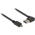 Pikkukuva 1 / 6: DELOCK-kaapeli EASY-USB 2.0 Type-A uros kallistettu vasemmalle/oikealle > EASY-USB 2.0 Type Micro-B uros musta 1 m