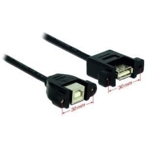 DeLOCK - USB-adapter - USB typ B, 4-stift (F) - USB (F) - 25 cm (USB/USB2.0) - svart (85107)