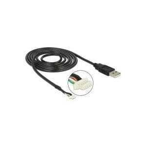 DeLOCK kamerakontakt V5 - Intern och extern USB-adapter - USB typ A, 4-stift (M) - 5-stifts kontaktblock (S) - 1,5 m (USB/USB2.0) - svart (95985)