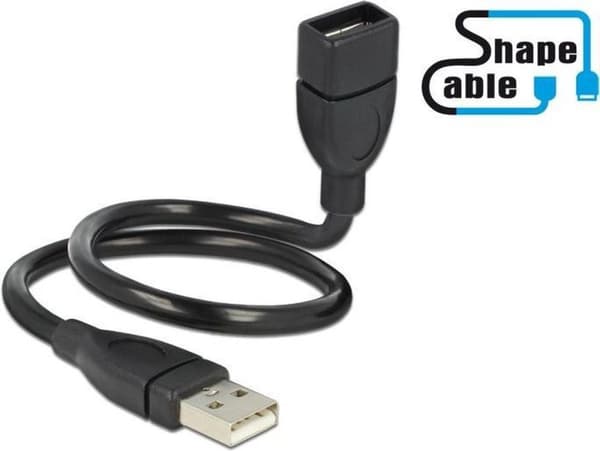 USB Illuminate Delock A - A St/Bu 0,35m ShapeCable