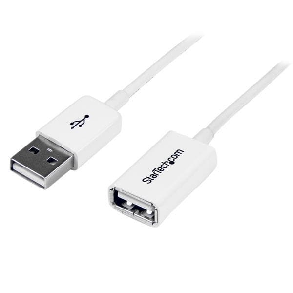 StarTech.com 3m USB 2.0 forlængerkabel A til A - Han/hun - Hvid - USB A (M) til USB A (hun) forlænger