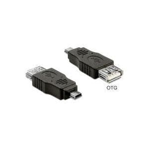 DeLOCK - USB-adapter - Mini-USB type B, 4-benet (M) - USB type A, 4-benet (W) (USB2.0 OTG) (65399)