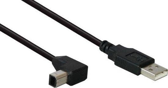 Alcasa USB A/USB B - 5 m - USB A - USB B - Han/Han - Lige - Vinklet - Sort (2510-5W)