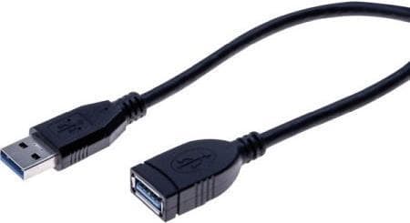 USB 3.0 jatkokaapeli, USB 3.0 uros A / USB 3.0 naaras. A, musta, 0,5 m Tukee siirtonopeuksia USB Superspeediin (5 Gigabit/s) asti (532459)