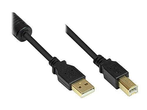 Bra anslutningar 2510 SP-LAMP-025 Port/USB 2,0 Hane A till B Skrivarkabel 0,25 m grå, svart 3,00 m