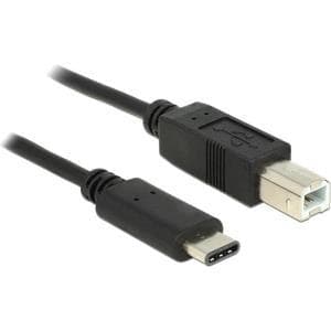 DeLOCK - USB-kabel - USB typ C (M) till USB typ B (M) - USB2.0 - 3 A - 50cm - svart (83328)