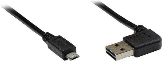 Alcasa USB 2.0 A/micro B - 2m - USB A - Micro USB B - Hane/Hane - Vinklad - Rak - Guld (2510-EUM02W)