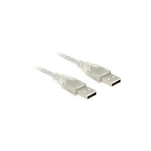 Delock-kaapeli USB 2.0 Type-A uros > USB 2.0 Type-A uros 3 m läpinäkyvä