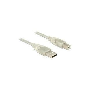 DeLOCK - USB-kabel - USB (M) - USB typ B, 4-stift (M) - 3,0 m (USB/USB2.0) - transparent (83895)