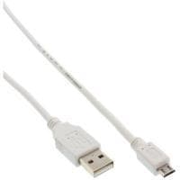 INLINE - USB-kabel - USB typ A, 4-stift (M) - 5-stift mikro USB typ B (M) - 50 cm (USB / USB2.0) - vit (31705W)