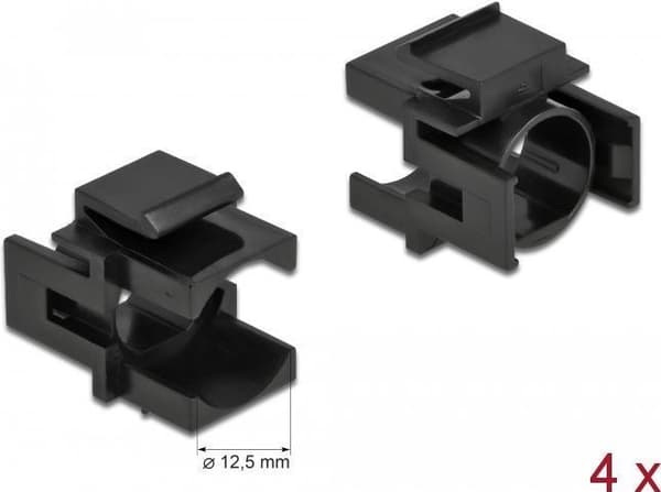 Delock Keystone cover - hus med modulære indsatser - sort (pakke med 4) (86738)