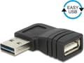 Miniatyrbillede 1 af 7: DeLOCK 65522 afstandsstykke til kabler USB 2.0 A Sort