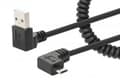 Miniatyrbild 1 av 6: MANHATTAN Spiralkabel USB-A till Micro-USB Laddningskabel USB Typ-A hane till typ Micro-B hane, 1 m, kvistfri, ringad design, vinklad kontakt, ingen d