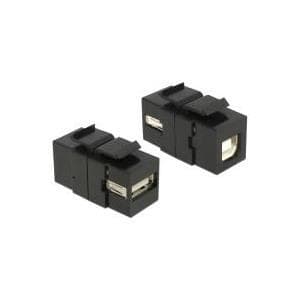 DeLOCK Keystone-modul USB2.0 A hun > USB2.0 B hun - Modulær indgang - USB Type B, USB Type A - Sort (86370)