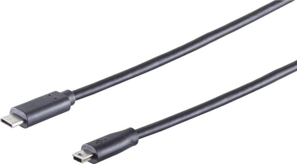 USB-kabel 3.1 C-kontakt till Type 2.0 Mini 5p B-ST svart 1,8 m (77144-1,8)