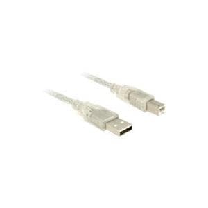 DeLOCK - USB-kabel - USB (M) - USB typ B, 4-stift (M) - 1,0 m (USB/USB2.0) - transparent (83892)