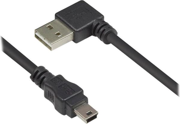 Alcasa 3310-EU005W 0,5m USB A Mini USB B Svart USB-kabel