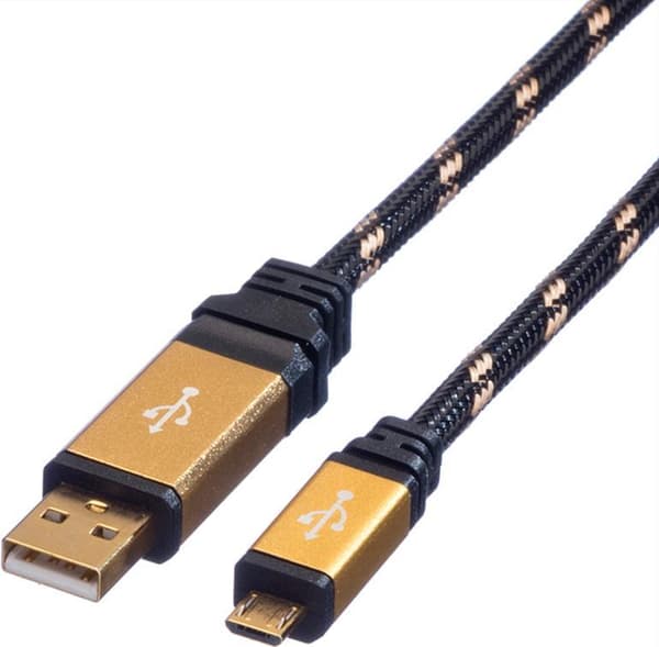 ROLINE GOLD USB 2.0 kabel, USB A ST - USB Micro B ST 0,8m (11.02.8825)