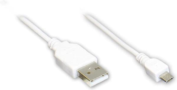 Alcasa 2510-MB01W USB-kabel 1 m USB 2.0 USB A Micro USB B Vit