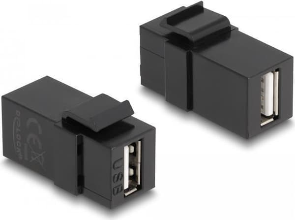 Delock Keystone -moduuli USB 2.0 A naaras USB 2.0 A naaras musta (87829)
