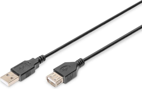 Digitus AK-302000-018-S USB-kabel 1,8 m USB 2.0 USB A Svart